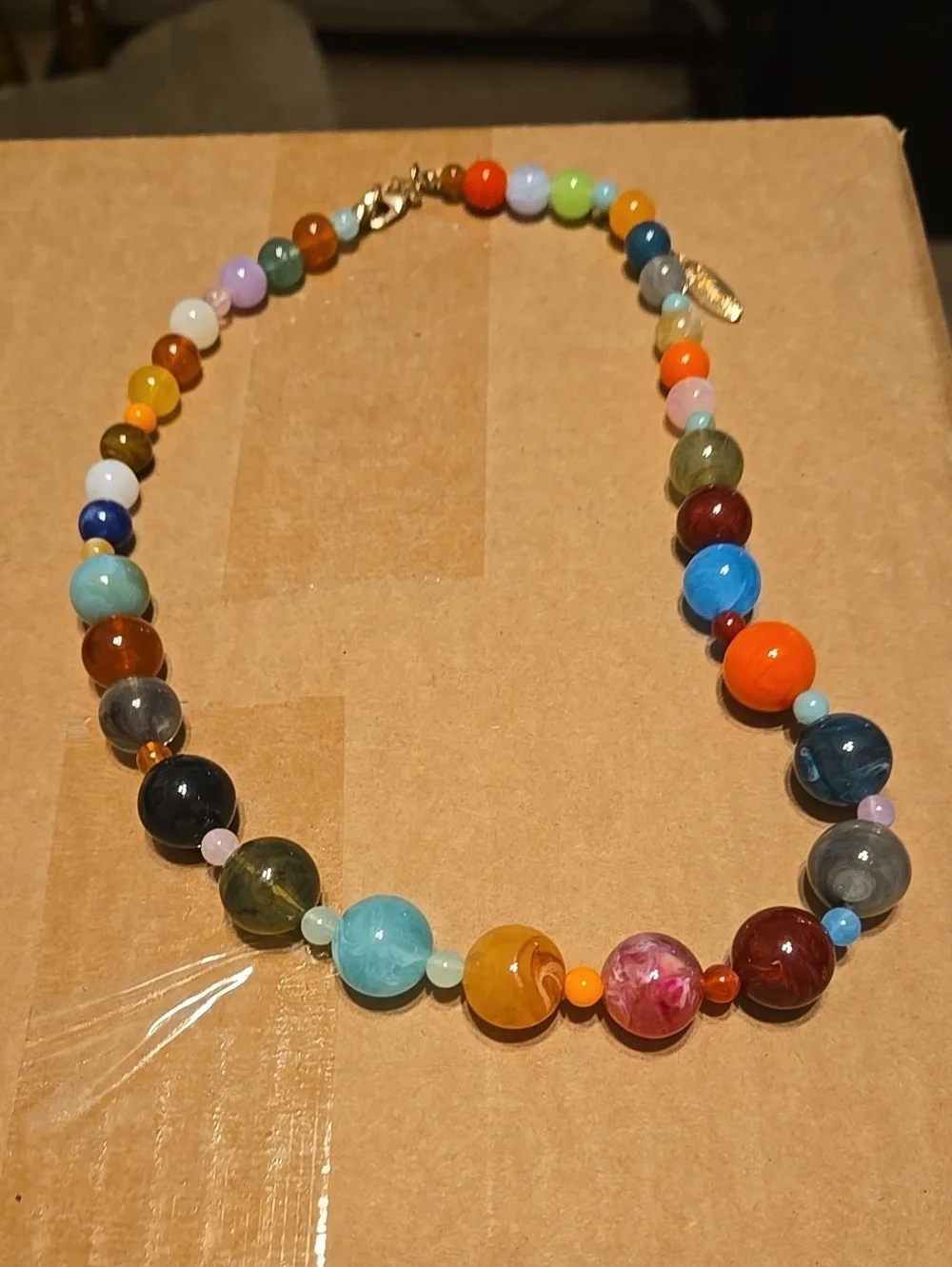 NWT PLUNDER Multicolor Beaded Statement Necklace - Colorful Gemstone Look
